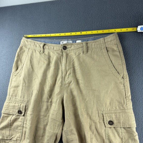 Lucky Brand Shorts Men's 36* Beige Cargo Linen Blend Drawstring Utility Summer - Picture 7 of 11